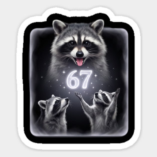 67 Raccoon Birthday Gift for Animal Lovers Sticker