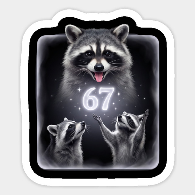 67 Raccoon Birthday Gift for Animal Lovers Sticker by ArtistTee ⭐⭐⭐⭐⭐