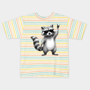 Rock On Raccoon, Animal Lovers Gift Kids T-Shirt