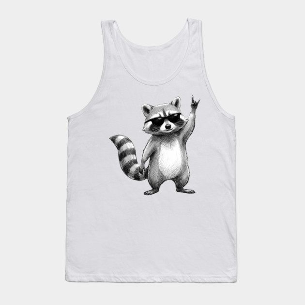 Rock On Raccoon, Animal Lovers Gift Tank Top by ArtistTee ⭐⭐⭐⭐⭐