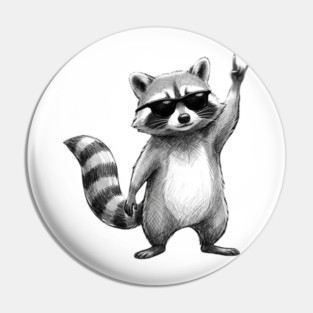 Rock On Raccoon, Animal Lovers Gift Pin
