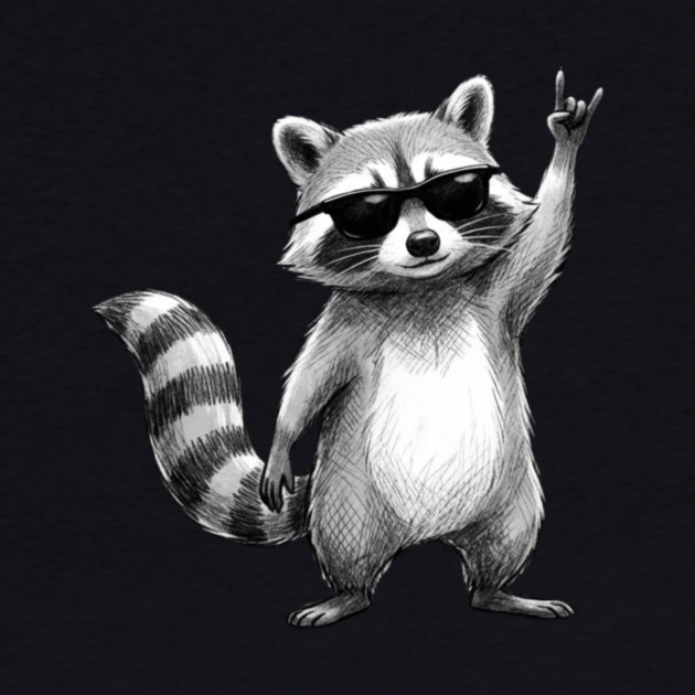 Rock On Raccoon, Animal Lovers Gift by ArtistTee ⭐⭐⭐⭐⭐