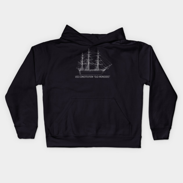 USS Constitution Old Ironsides: Naval History Enthusiasts Kids Hoodie by ArtistTee ⭐⭐⭐⭐⭐