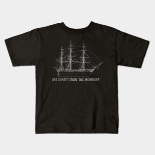USS Constitution Old Ironsides: Naval History Enthusiasts Kids T-Shirt