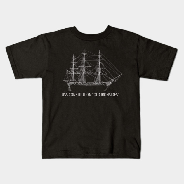 USS Constitution Old Ironsides: Naval History Enthusiasts Kids T-Shirt by ArtistTee ⭐⭐⭐⭐⭐