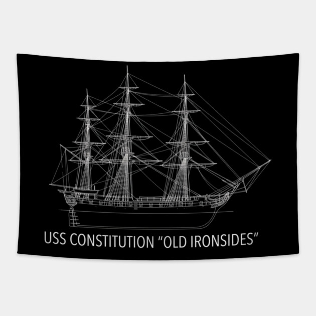 USS Constitution Old Ironsides: Naval History Enthusiasts Tapestry by ArtistTee ⭐⭐⭐⭐⭐