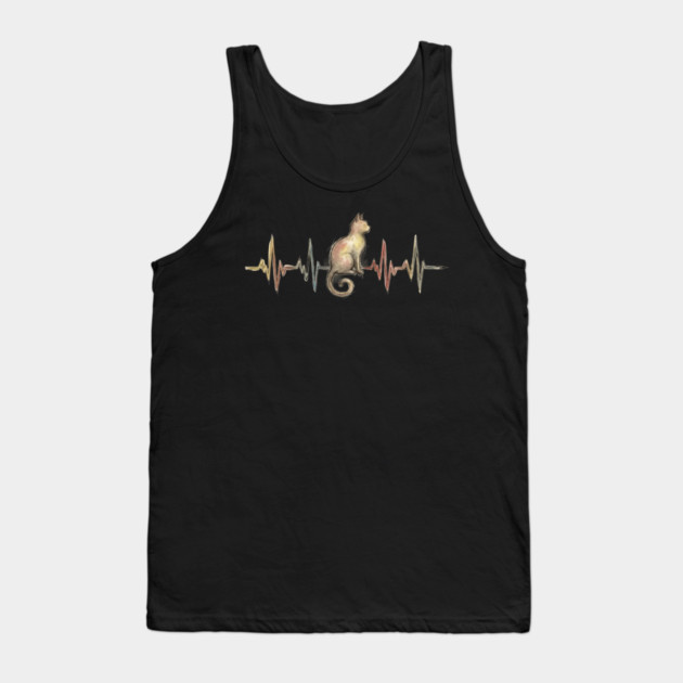 Cat Heartbeat for Cat Lovers Tank Top by ArtistTee ⭐⭐⭐⭐⭐