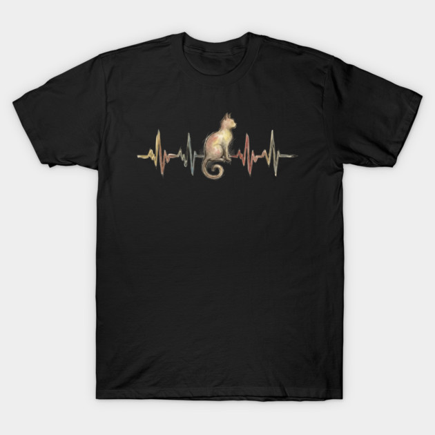 Cat Heartbeat for Cat Lovers T-Shirt by ArtistTee ⭐⭐⭐⭐⭐