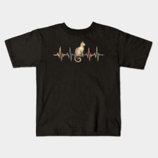 Cat Heartbeat for Cat Lovers Kids T-Shirt
