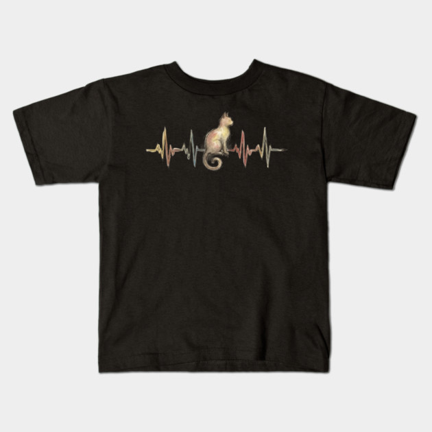 Cat Heartbeat for Cat Lovers Kids T-Shirt by ArtistTee ⭐⭐⭐⭐⭐
