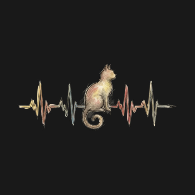 Cat Heartbeat for Cat Lovers by ArtistTee ⭐⭐⭐⭐⭐