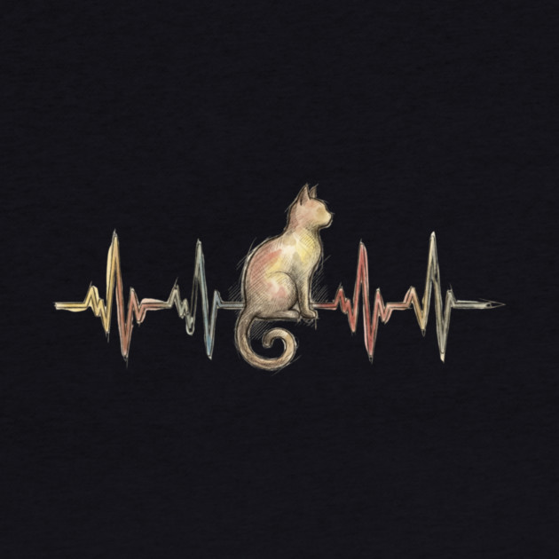 Cat Heartbeat for Cat Lovers by ArtistTee ⭐⭐⭐⭐⭐