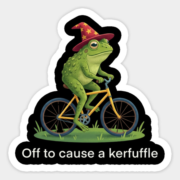 Off to cause a kerfuffle - Frog Lovers Gift Sticker by ArtistTee ⭐⭐⭐⭐⭐