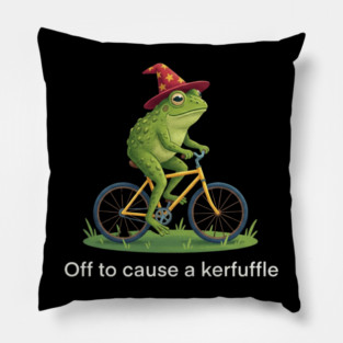 Off to cause a kerfuffle - Frog Rider Gift Pillow