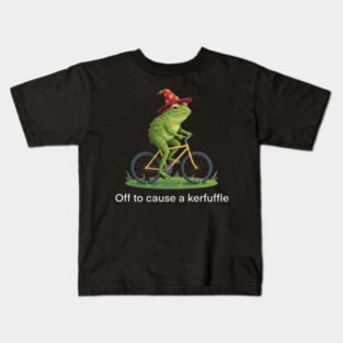 Off to cause a kerfuffle - Frog Rider Gift Kids T-Shirt