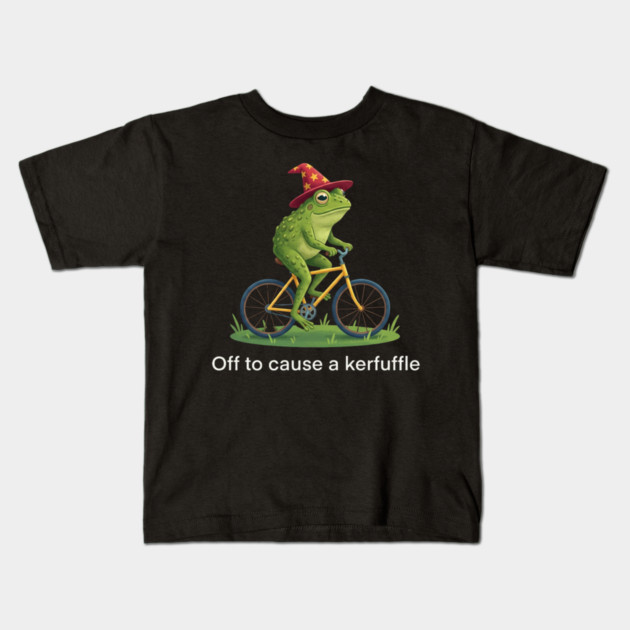 Off to cause a kerfuffle - Frog Rider Gift Kids T-Shirt by ArtistTee ⭐⭐⭐⭐⭐