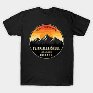 Eyjafjallajökull Iceland Mountain Retro T-Shirt