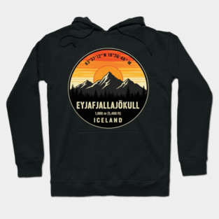 Eyjafjallajökull Iceland Mountain Retro Hoodie