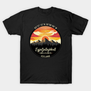 Eyjafjallajökull Iceland Retro Sunset T-Shirt