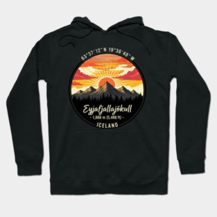 Eyjafjallajökull Iceland Retro Sunset Hoodie