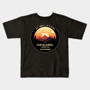 Eyjafjallajökull Iceland Sunset Round Kids T-Shirt