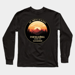 Eyjafjallajökull Iceland Sunset Round Long Sleeve T-Shirt