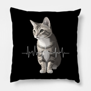 Heartbeat Cat Pillow