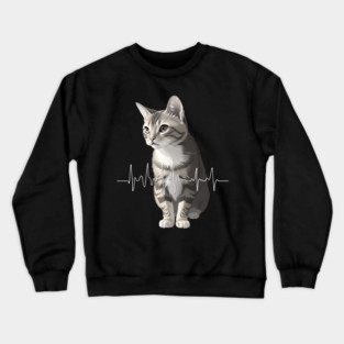 Heartbeat Cat Crewneck Sweatshirt