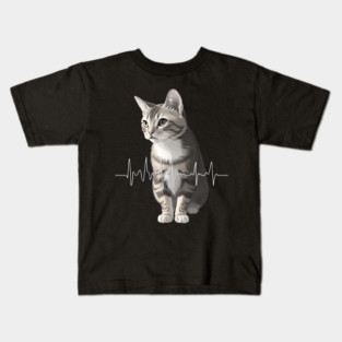 Heartbeat Cat Kids T-Shirt