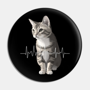Heartbeat Cat Pin