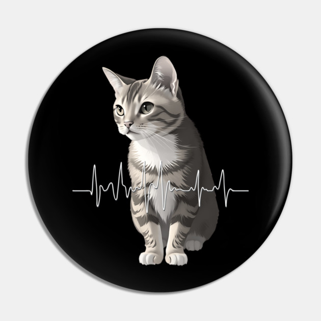 Heartbeat Cat Pin by Pixel Threads 