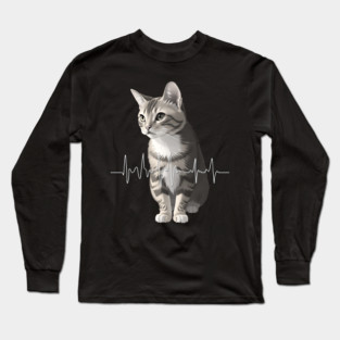 Heartbeat Cat Long Sleeve T-Shirt