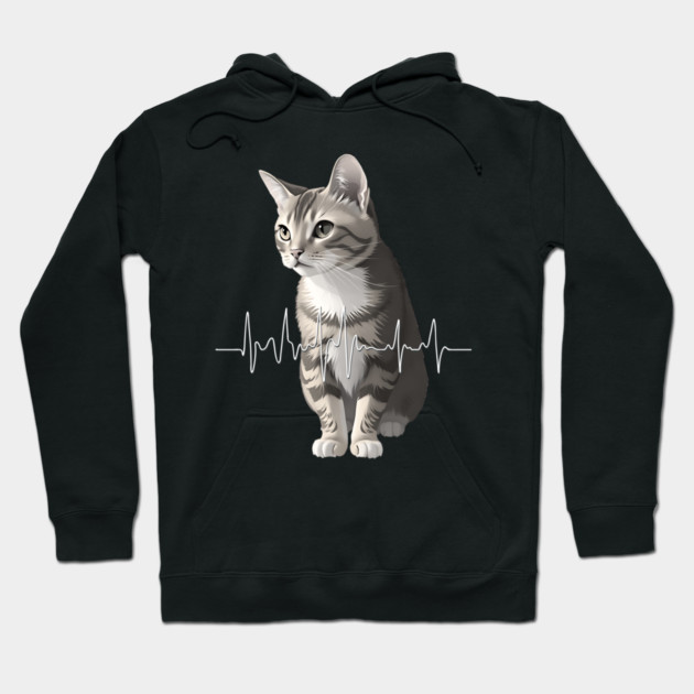 Heartbeat Cat Hoodie by Pixel Threads 
