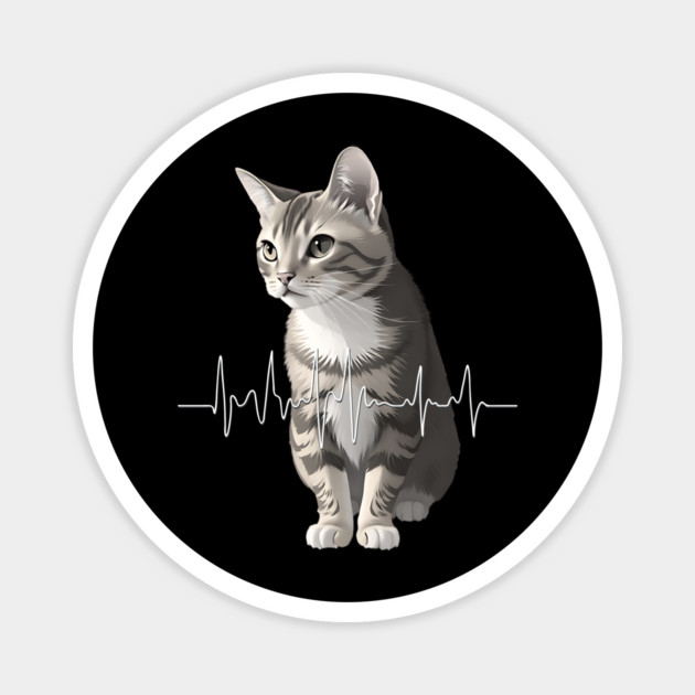 Heartbeat Cat Magnet by Pixel Threads 