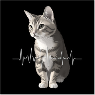 Heartbeat Cat Posters and Art