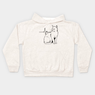 Heartbeat Cat Kids Hoodie