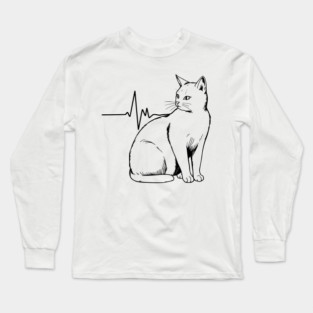Heartbeat Cat Long Sleeve T-Shirt
