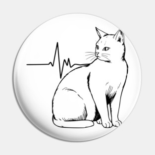 Heartbeat Cat Pin