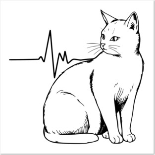 Heartbeat Cat Posters and Art