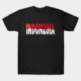 INDONESIA - Flag Flying in Wind cut to Letters Souvenir Sticker Shirt T-Shirt