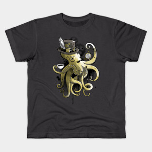 Steampunk octopus Kids T-Shirt