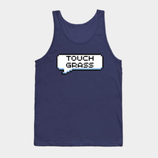 "Touch Grass" Text Bubble Tank Top