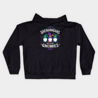 Mardi Gras Shenanigans With My Gnomies Squad Gnomes Costume Kids Hoodie