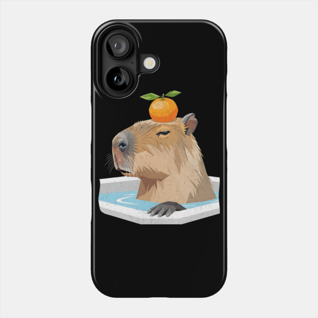 Yuzu Spa Treatment Geometric Capybara Phone Case by Designed By Marty