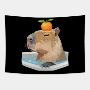Yuzu Spa Treatment Geometric Capybara Tapestry