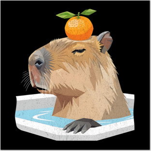 Yuzu Spa Treatment Geometric Capybara Posters and Art