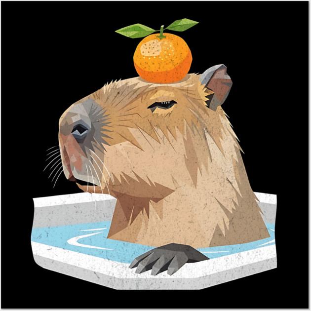 Yuzu Spa Treatment Geometric Capybara Wall Art by Designed By Marty