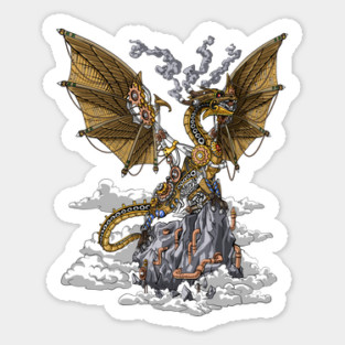 Steampunk Dragon Sticker
