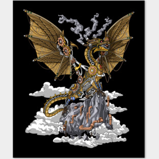 Steampunk Dragon Posters and Art