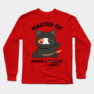 Master Of Panic Attacks Ninja Cat Long Sleeve T-Shirt